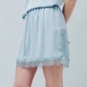 Silky Lace Trimmed Skirt